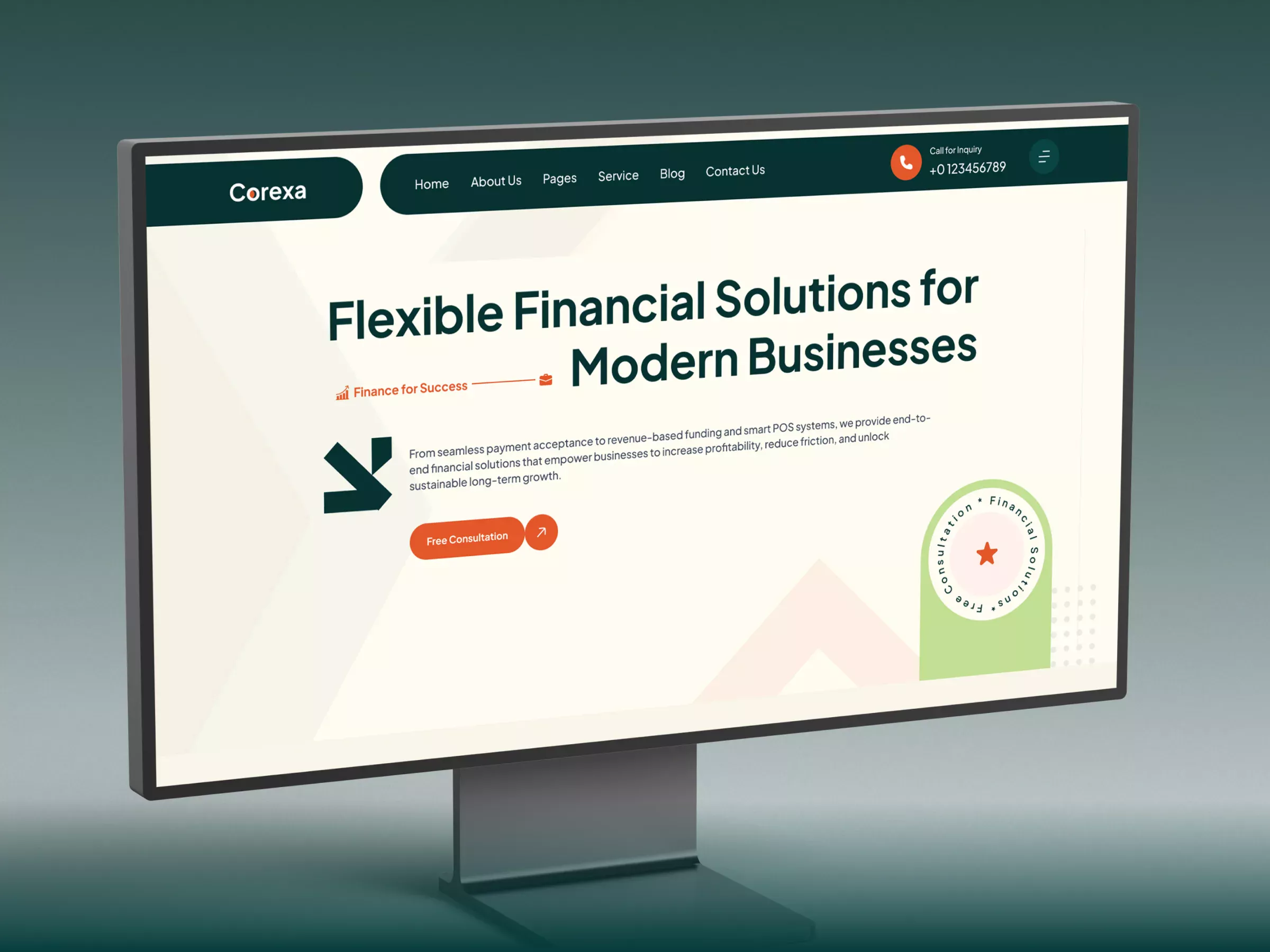 Corexa – Financial Services Website UI/UX Design for Fintech Brand