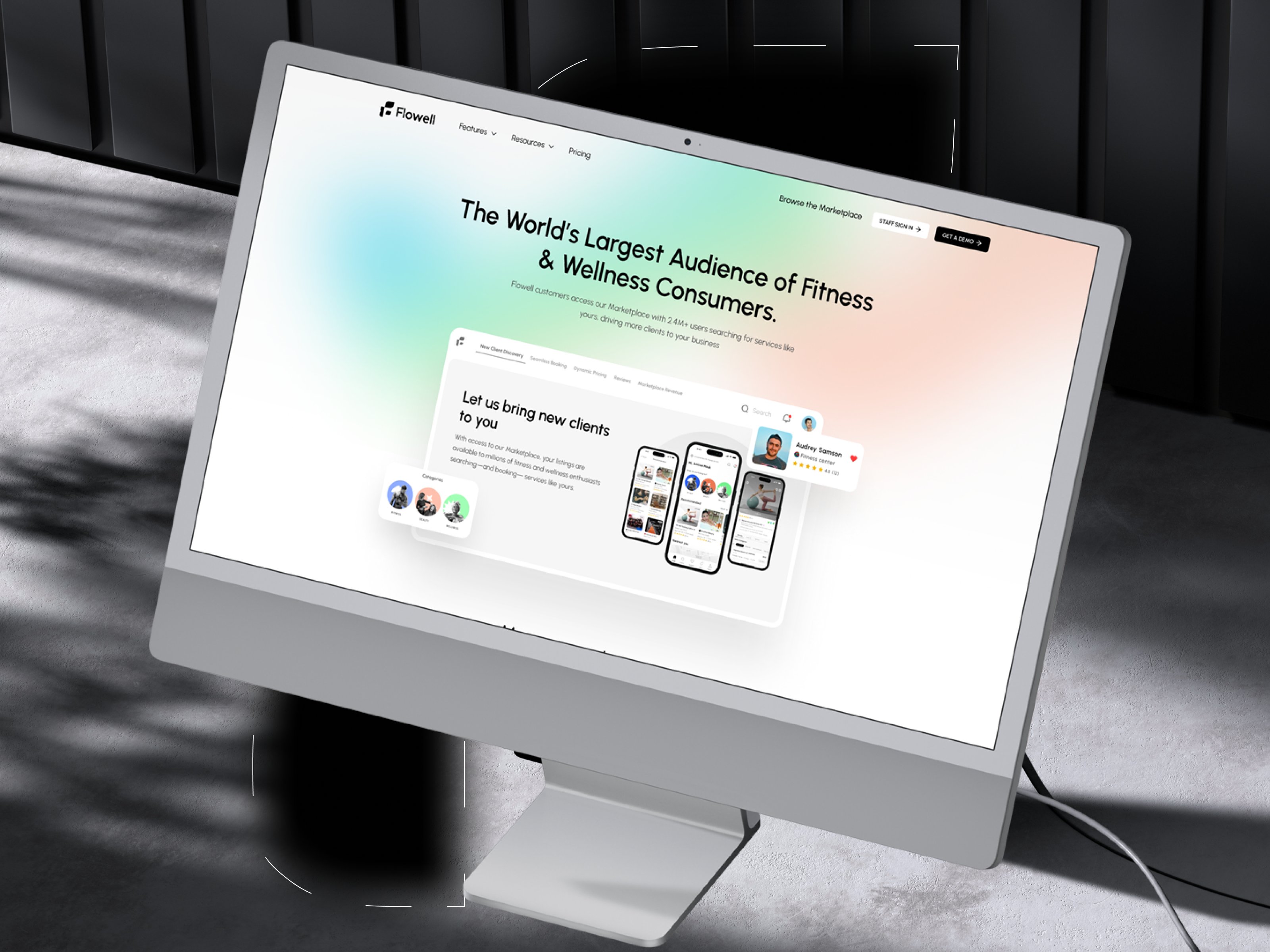 Flowell: Fitness & Wellness Business Platform Website UI/UX Design